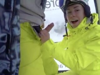 4k awam pancutan air mani pada mulut dalam ski lif sebahagian 1, 2